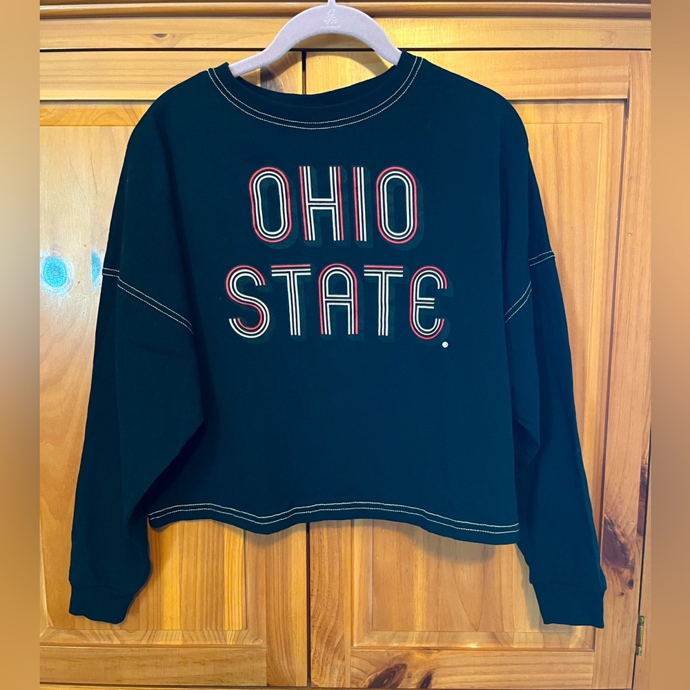 Chicka-d Ohio State Boxy Cropped Shirt, Small